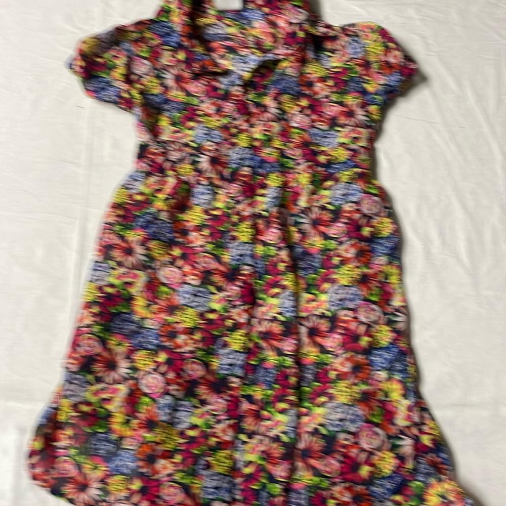 Girls button up crepe dress